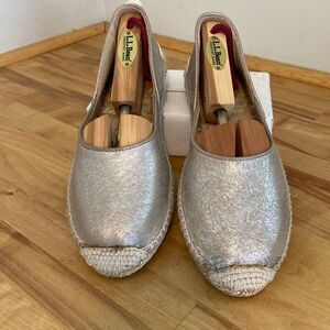 Rag & Bone Taupe Shimmer Slip On Jute Espadrille Shoes Size EU 39/ US 9